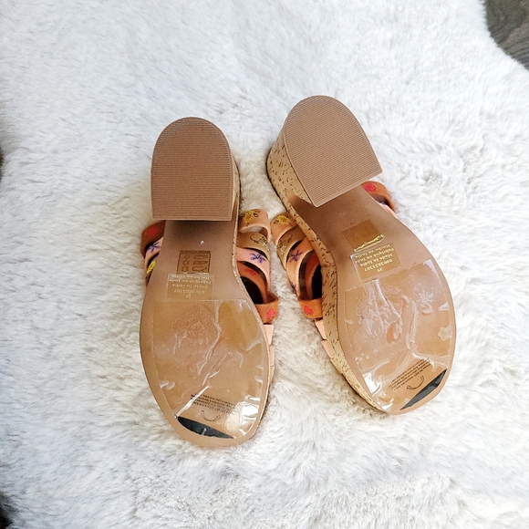 Free People Lisbon Sandbar Multi Suede Leather High Heel Platform Mules - Picture 12 of 13